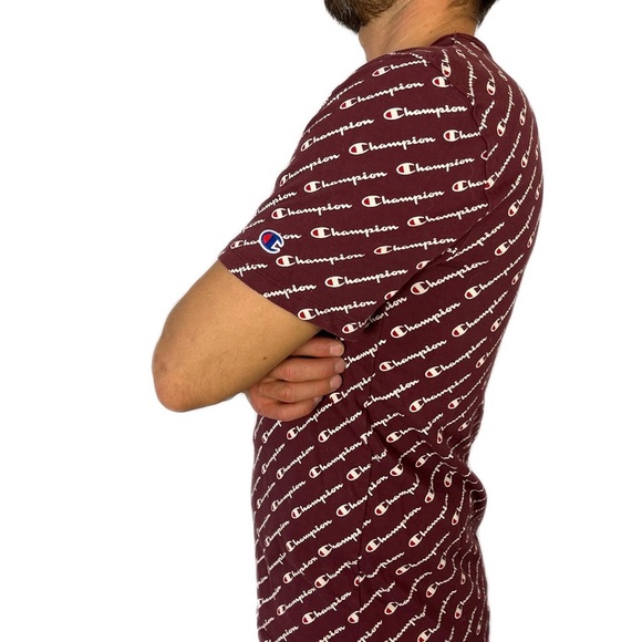 Maroon Champion Mens Retro T-shirt size Medium - Picture 10 of 14